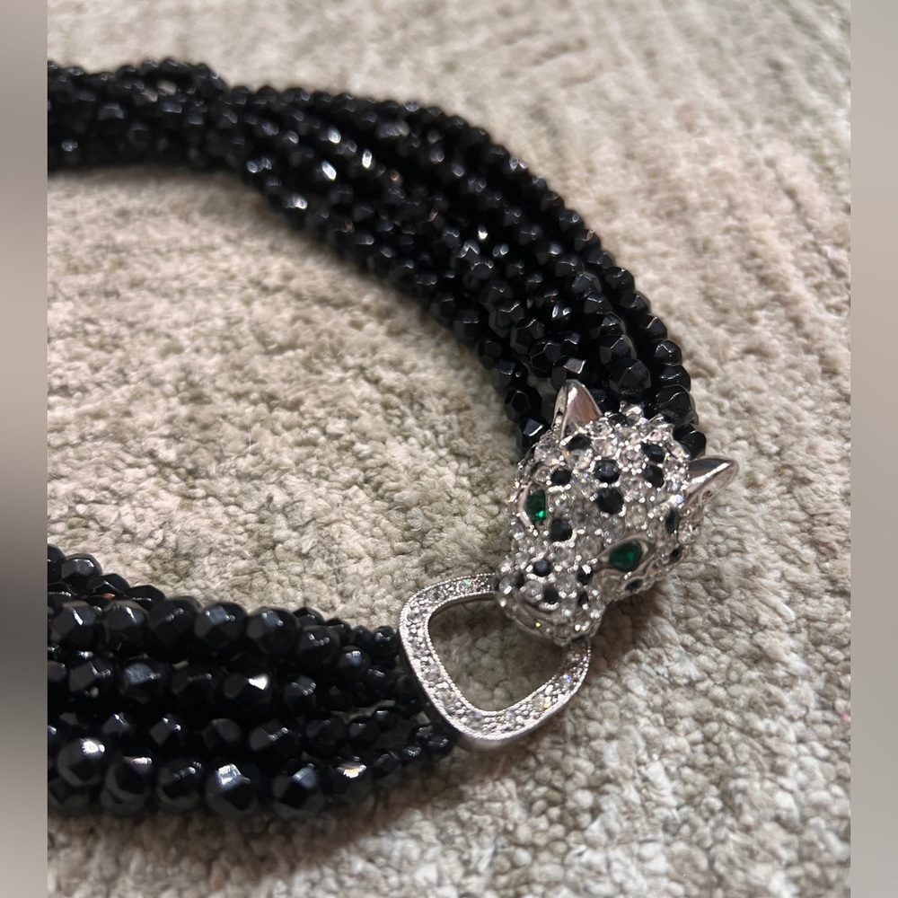 KENNETH JAY LANE for AVON BLACK TORSADE
NECKLACE, CRYSTAL LEOPARD - Picture 2 of 8